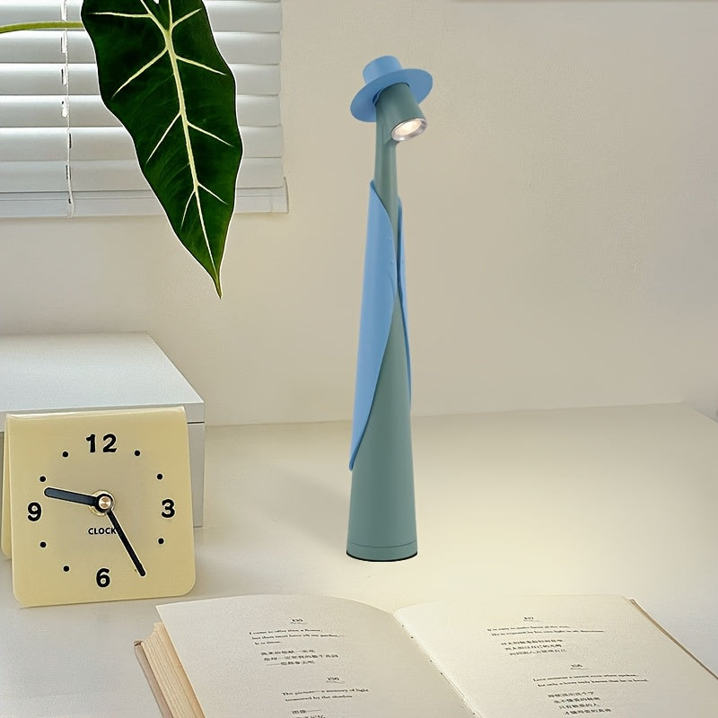 Moderne oppladbar LED-hattlampe | Kreativ berøringsstyrt skrivebordslampe