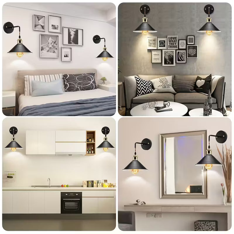 Moderne vegglampe i metall | Industriell vegglampearmatur i oljet finish