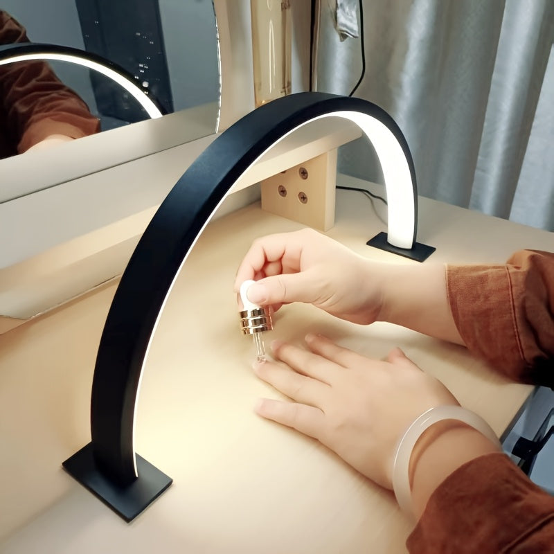 Halvmåne LED-skrivebordslampe | Justerbar USB-lampe i metall