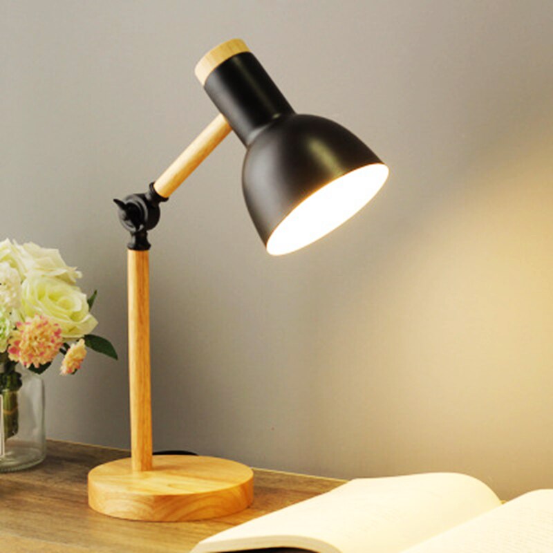Nordisk LED-skrivebordslampe i tre | Skandinavisk minimalistisk belysning