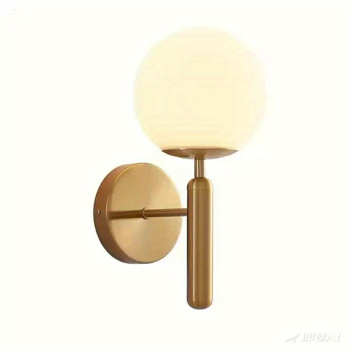 Moderne glasskule vegglampe | Polert metallarmatur, semi-innfelt