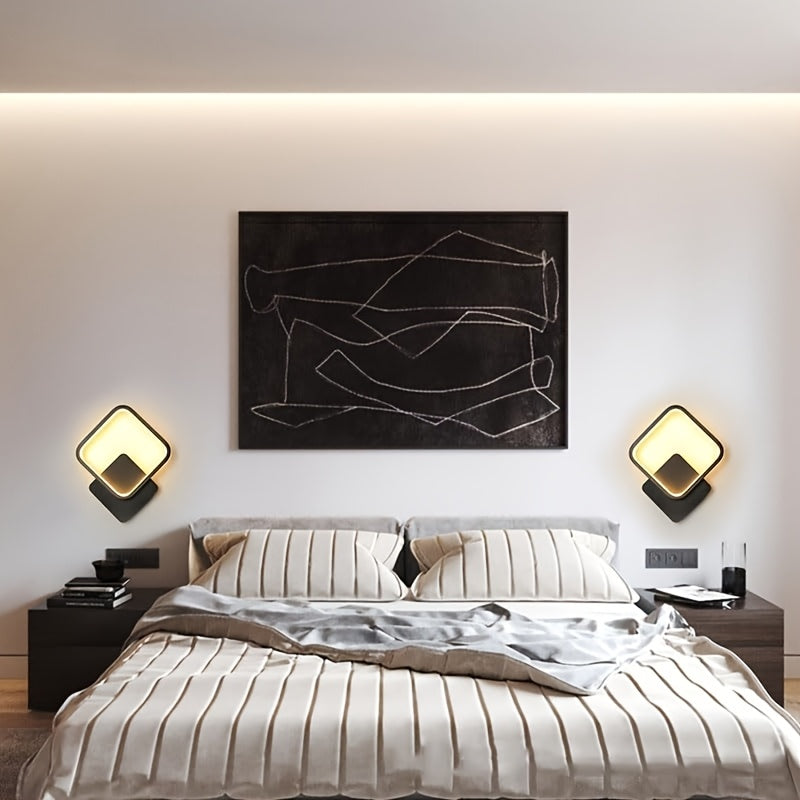 Moderne kvadratisk LED-vegglampe | Minimalistisk geometrisk armatur