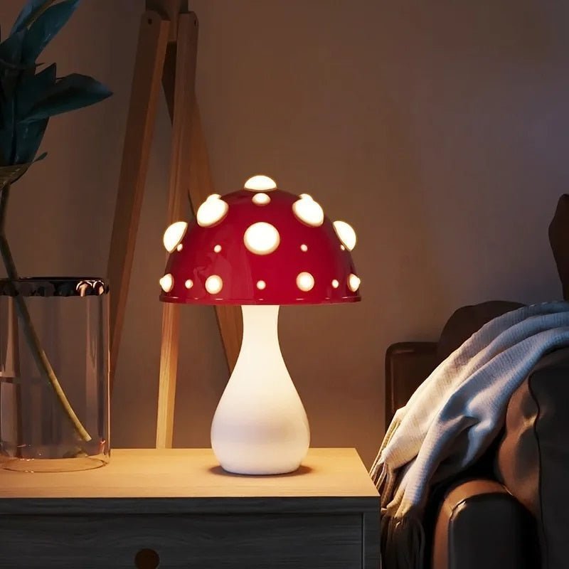 LED-soppbordlampe | Moderne Amanita-inspirert lys