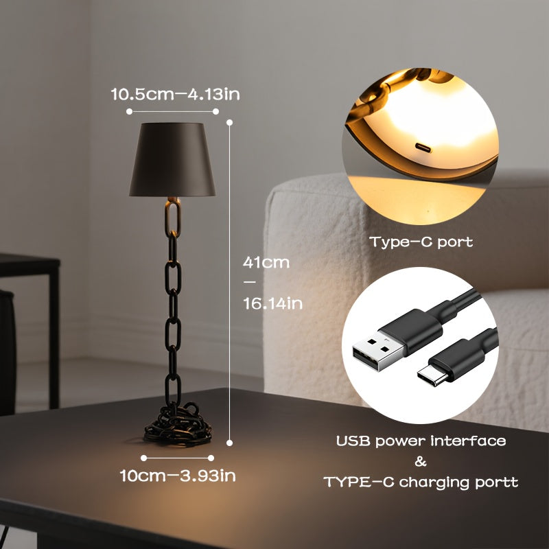 Moderne lenkedesign bordlampe | Oppladbar berøringsstyrt LED-lampe