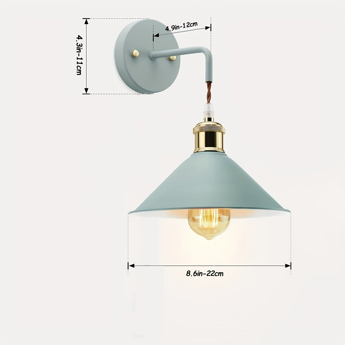 Moderne vegglampe i metall | Industriell vegglampearmatur i oljet finish