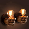 Industriell håndformet vegglampe | E26 veggarmatur i resin