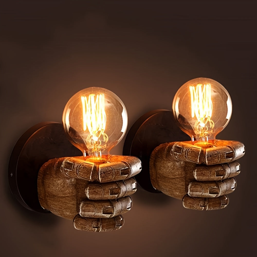 Industriell håndformet vegglampe | E26 veggarmatur i resin