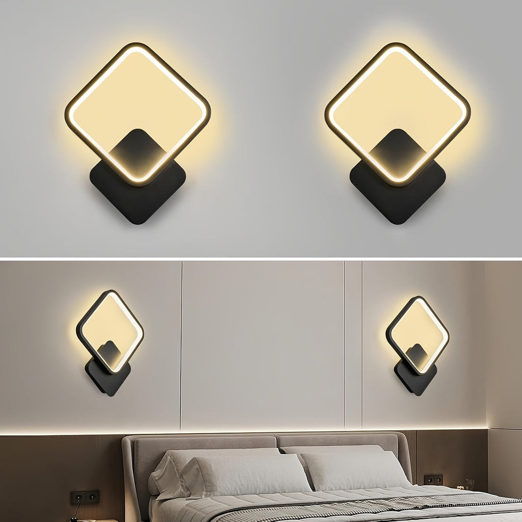 Moderne kvadratisk LED-vegglampe | Minimalistisk geometrisk armatur