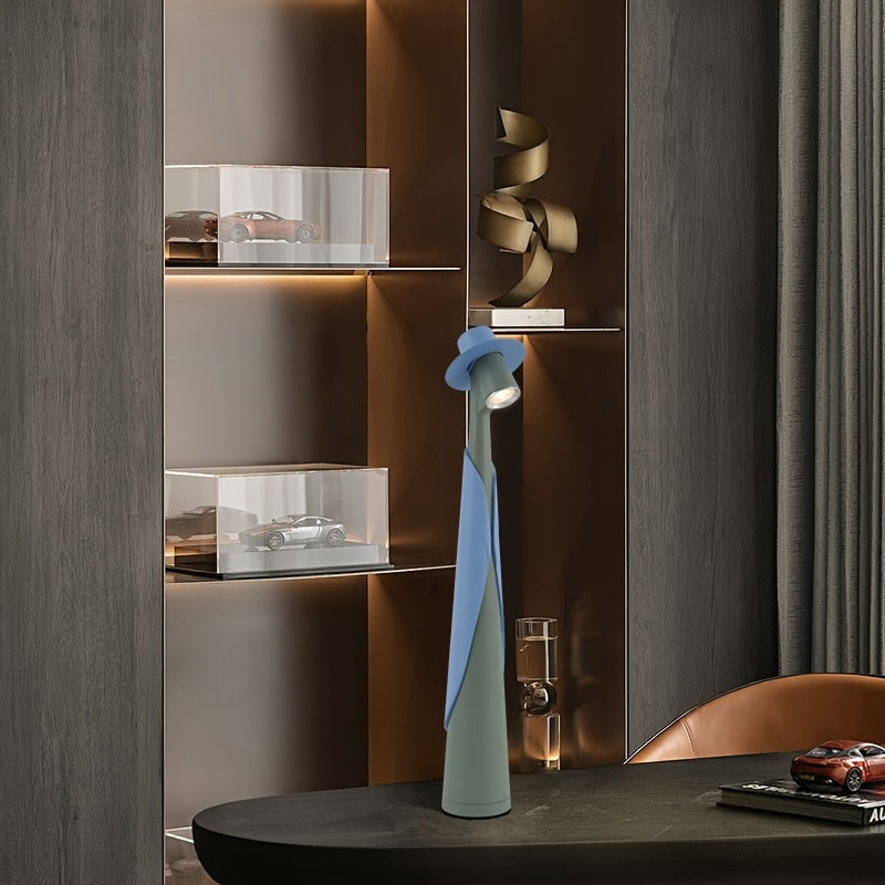 Moderne oppladbar LED-hattlampe | Kreativ berøringsstyrt skrivebordslampe