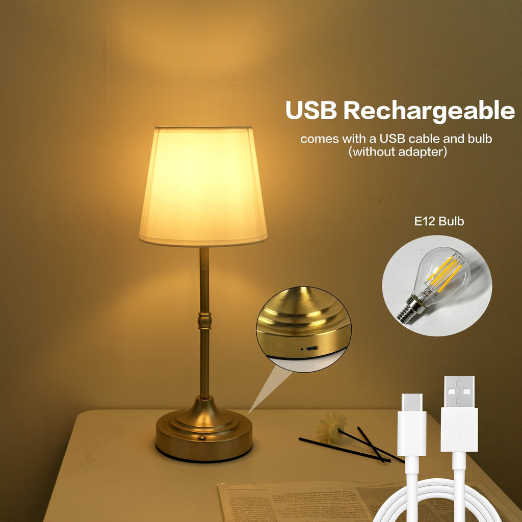Dimbar ledningsfri bordlampe | USB-oppladbar