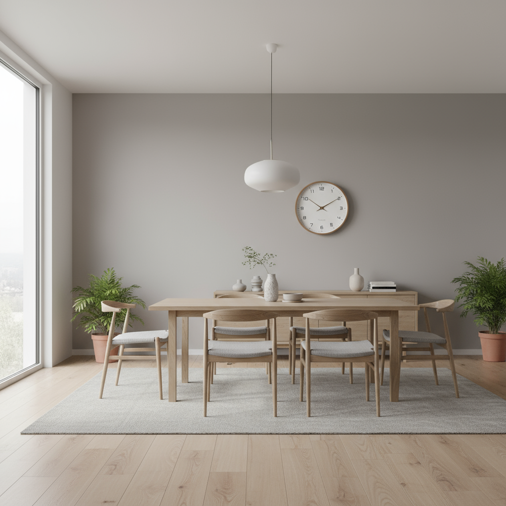 Nordisk veggklokke | Minimalistisk design i treramme