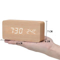 LED smart-vekkerklokke | Moderne stemmestyrt design i tre
