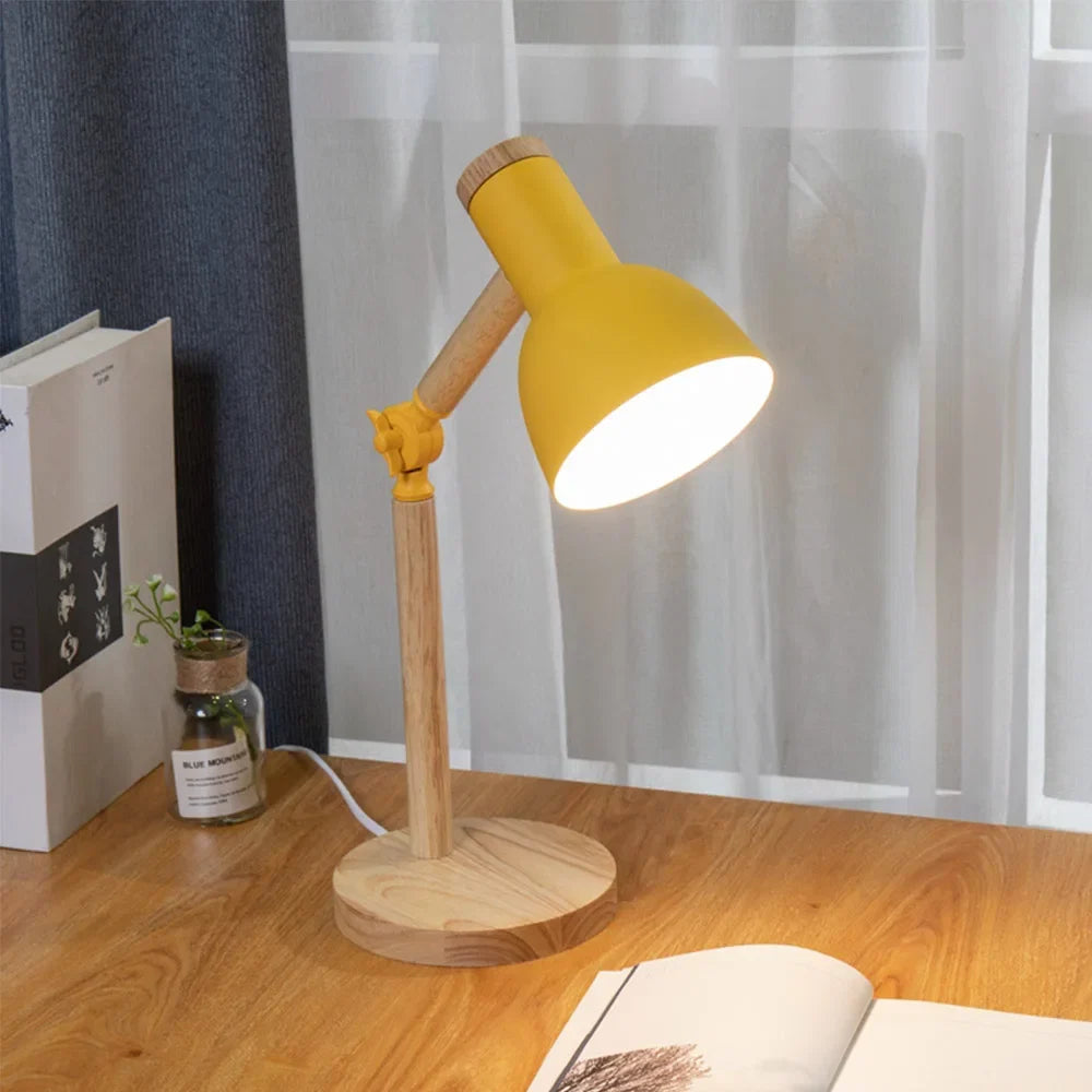 Nordisk skrivebordslampe i tre | Justerbar moderne bordlampe