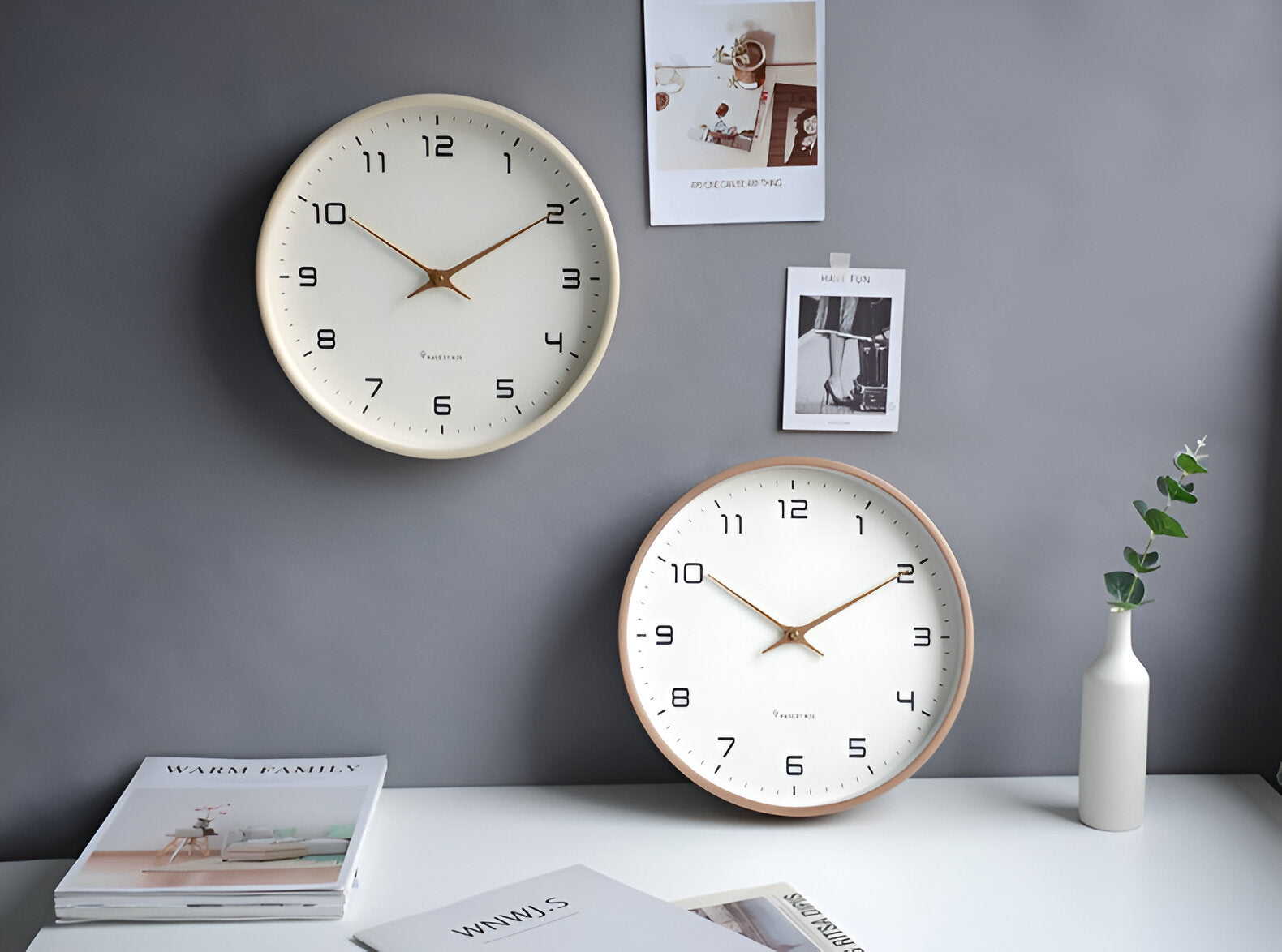 Nordisk veggklokke | Minimalistisk design i treramme