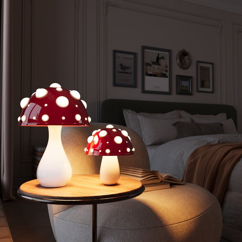 LED-soppbordlampe | Moderne Amanita-inspirert lys