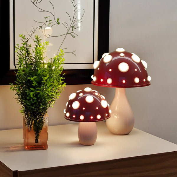 LED-soppbordlampe | Moderne Amanita-inspirert lys