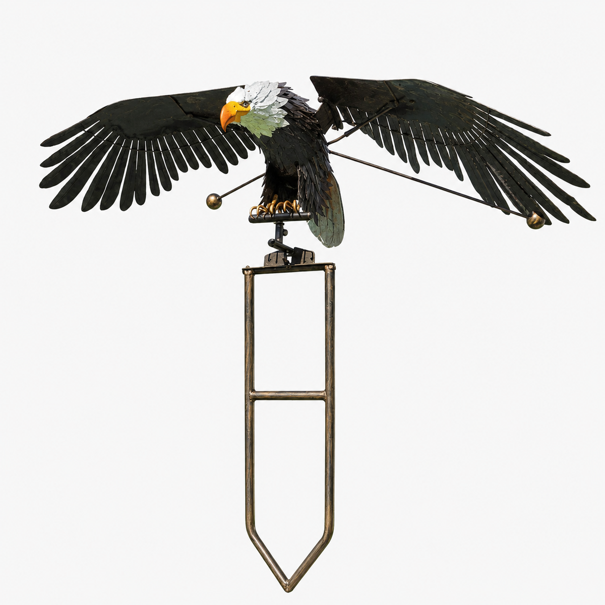 Outdoor garden bird decoration with wing movement