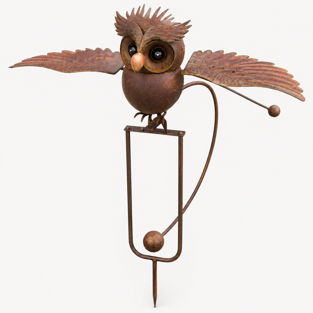 Outdoor garden bird decoration with wing movement