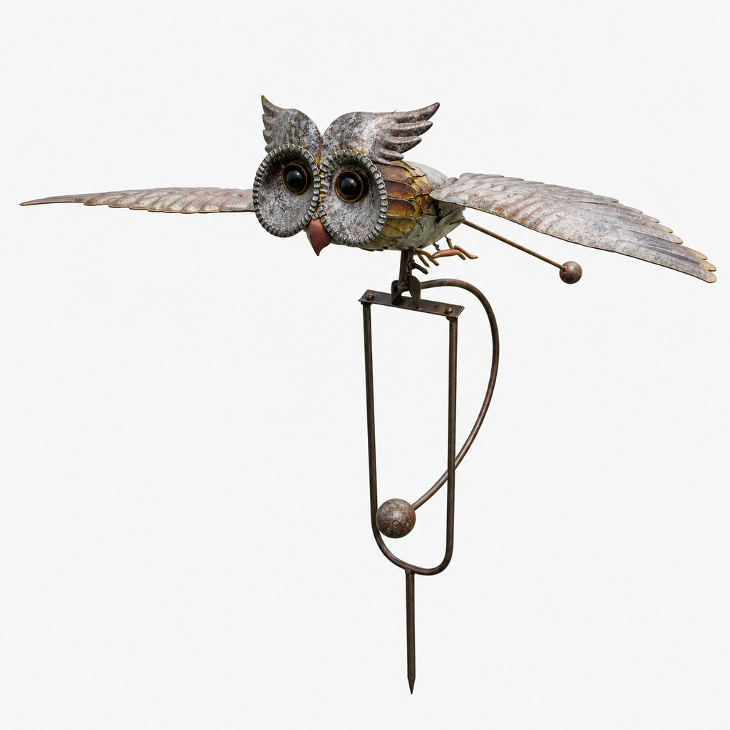 Outdoor garden bird decoration with wing movement