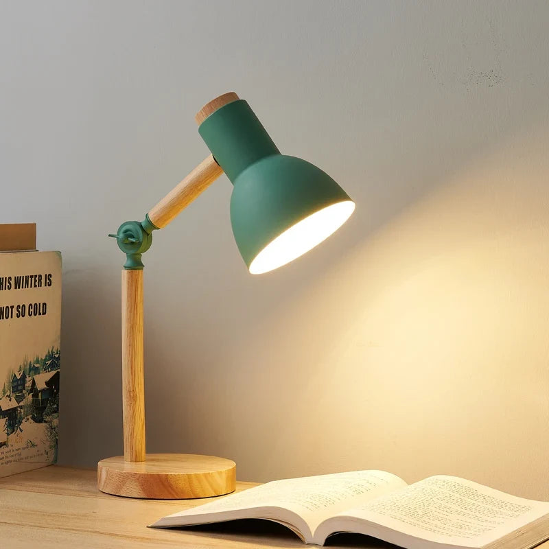 Nordisk skrivebordslampe i tre | Justerbar moderne bordlampe