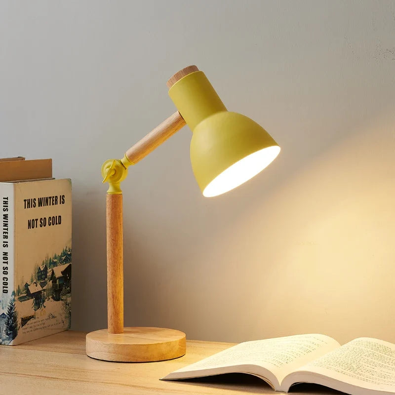 Nordisk skrivebordslampe i tre | Justerbar moderne bordlampe