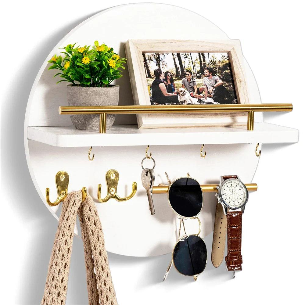 Round Wooden Key Holder | Stylish and Eco-Friendly Wall Organizer