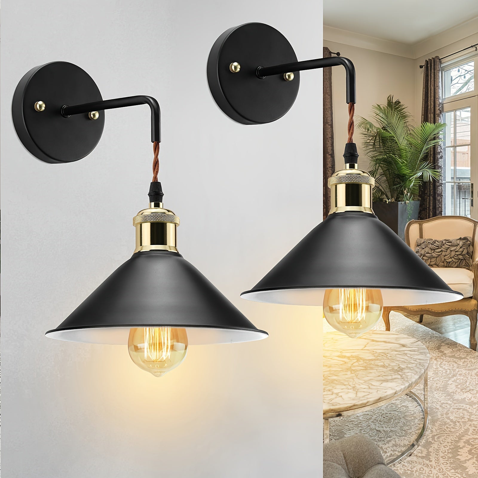 Moderne vegglampe i metall | Industriell vegglampearmatur i oljet finish