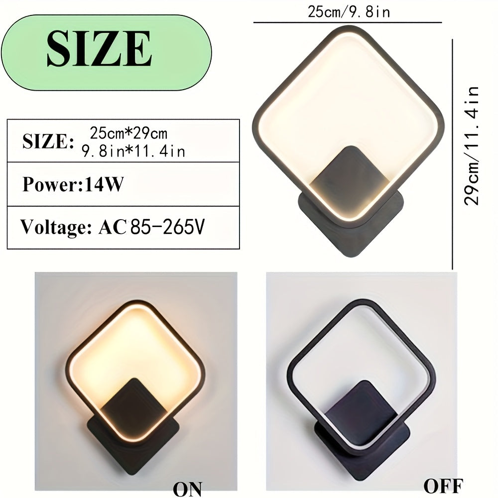 Moderne kvadratisk LED-vegglampe | Minimalistisk geometrisk armatur