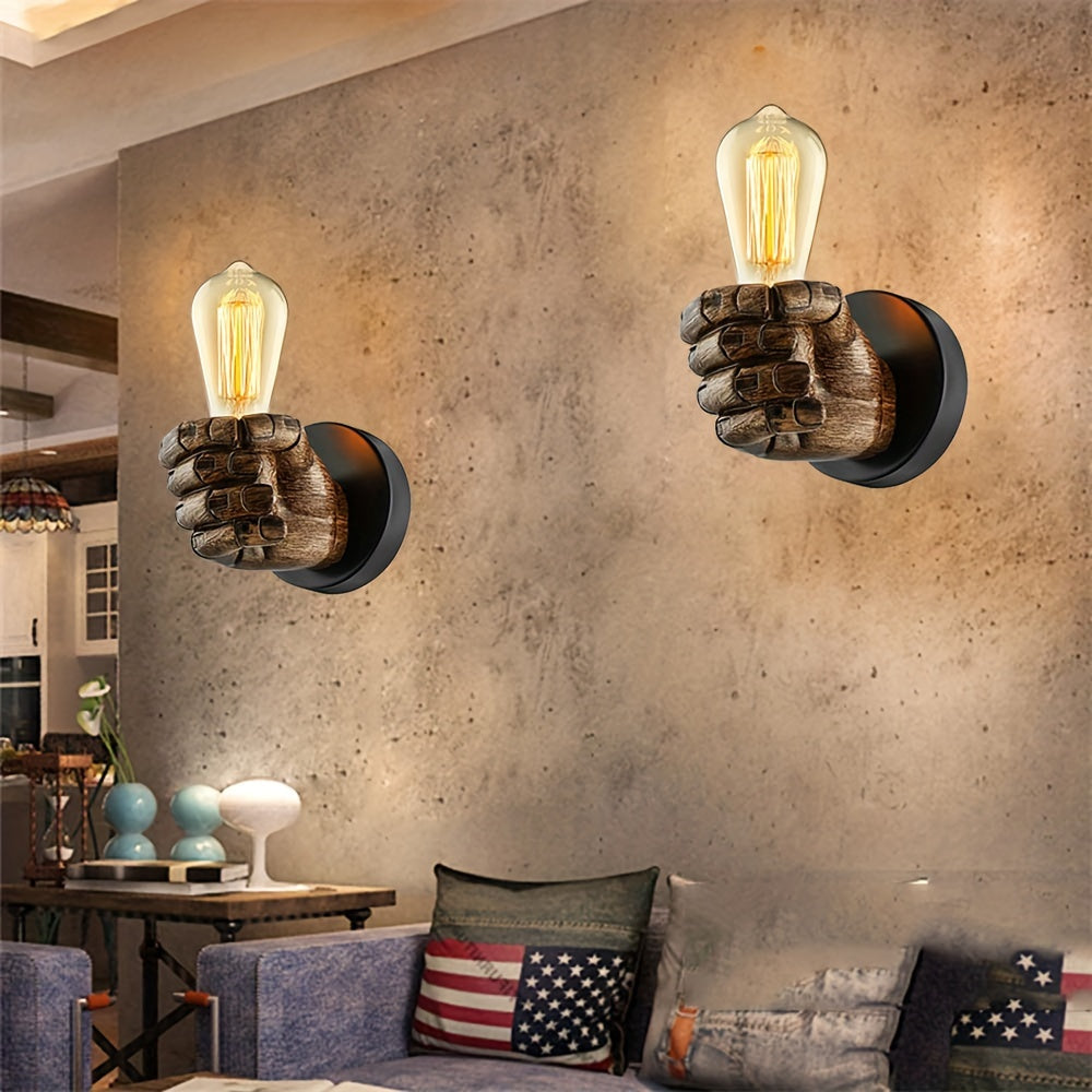 Industriell håndformet vegglampe | E26 veggarmatur i resin