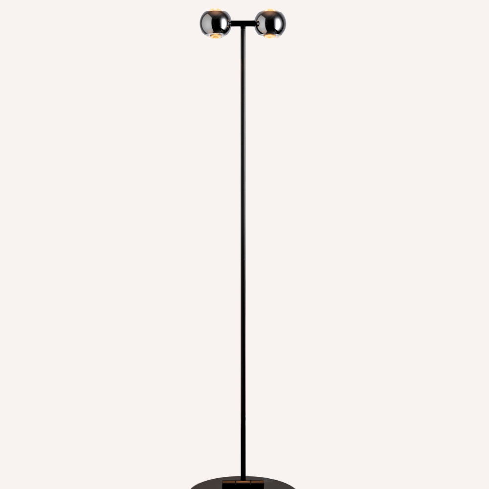 Gulvlampe med to lyskilder | Moderne buet design