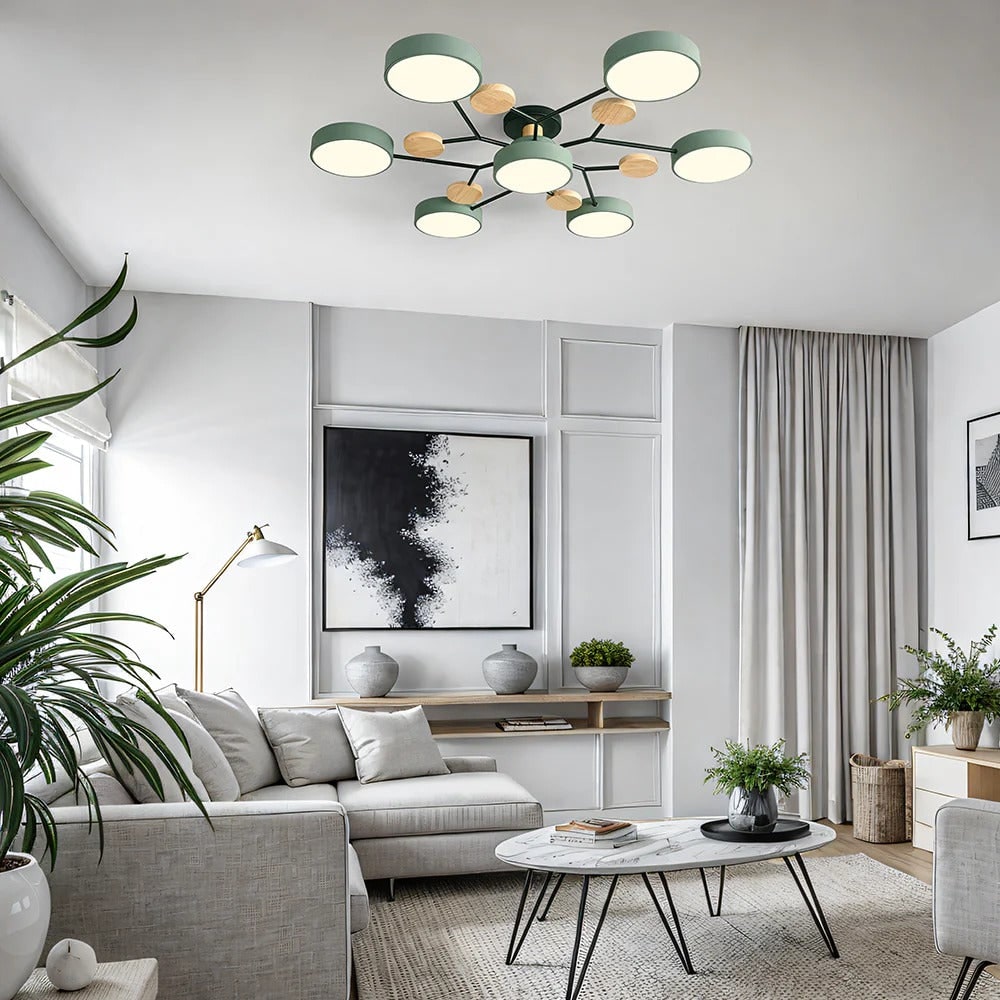 Energieffektiv taklysekrone | Halvinnfelt LED