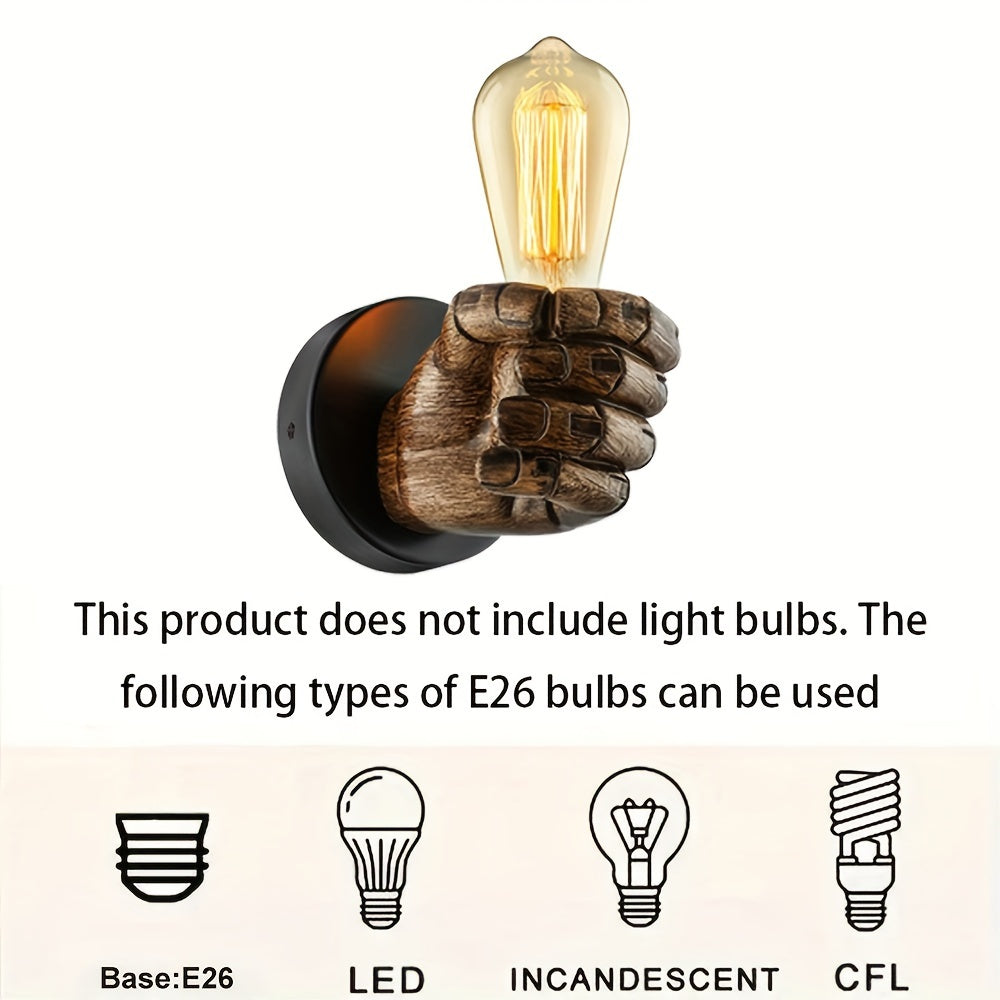 Industriell håndformet vegglampe | E26 veggarmatur i resin
