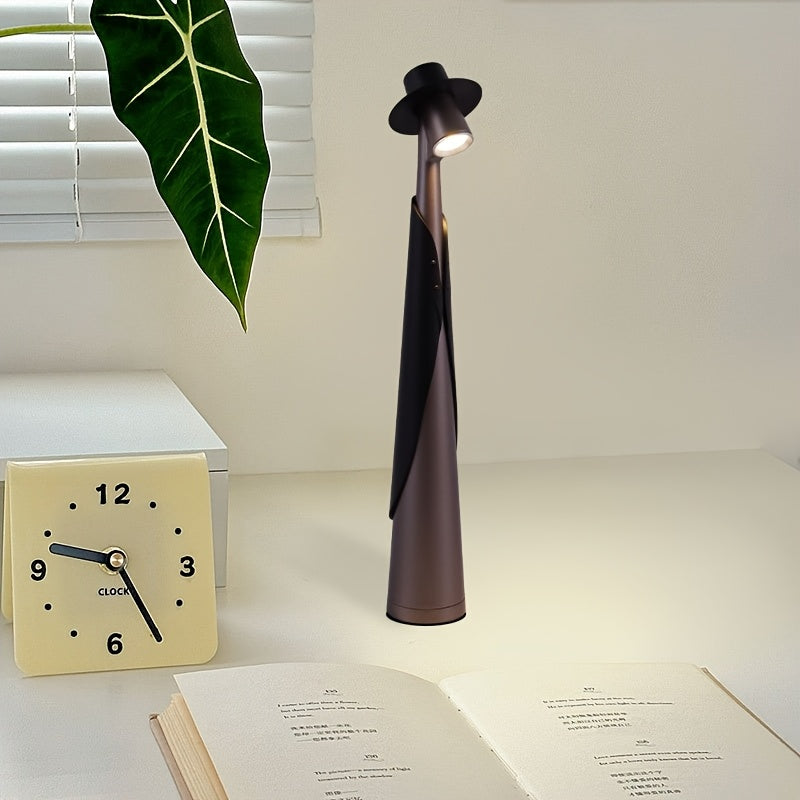 Moderne oppladbar LED-hattlampe | Kreativ berøringsstyrt skrivebordslampe