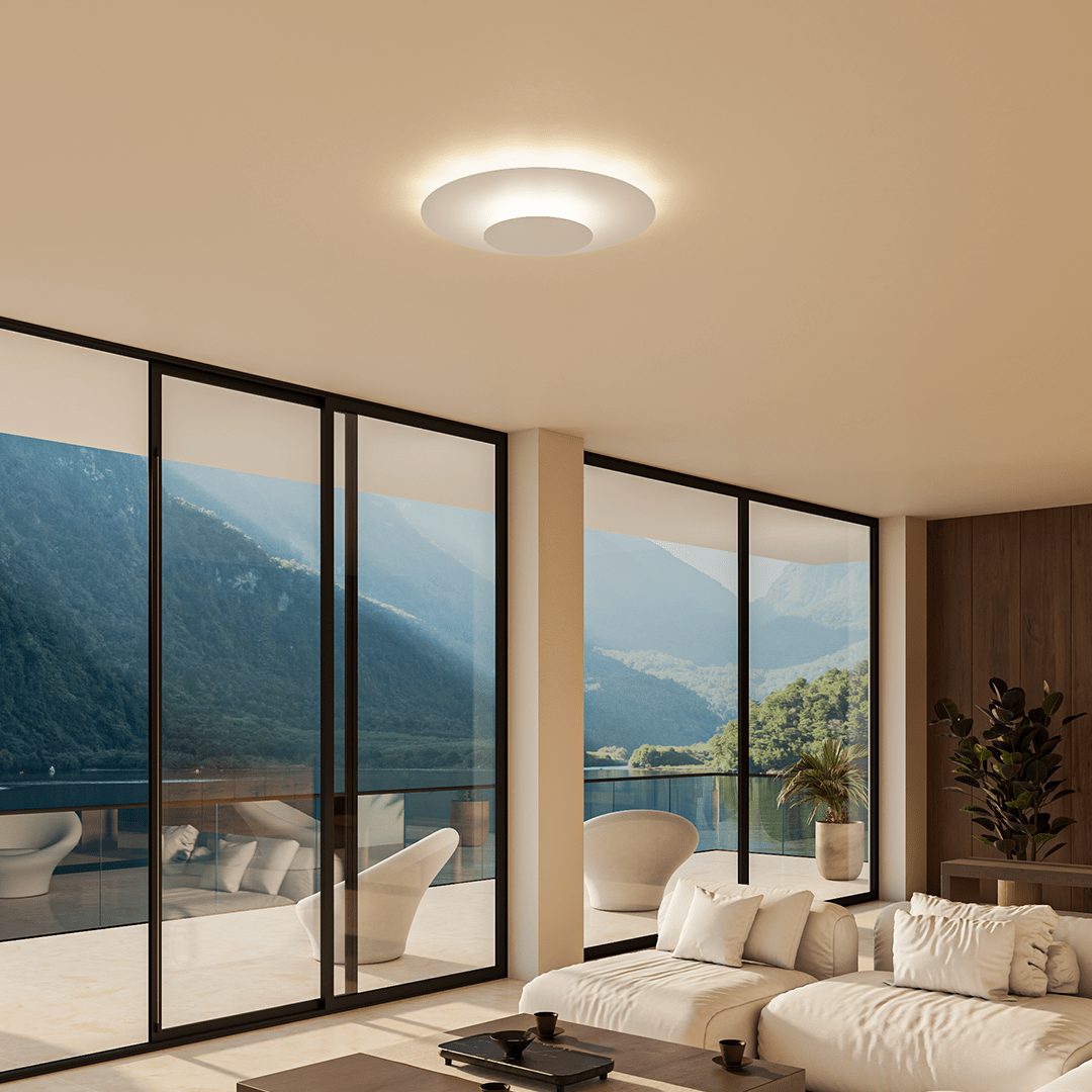 Innfelt LED-taklampe | Moderne rundt slankt panel