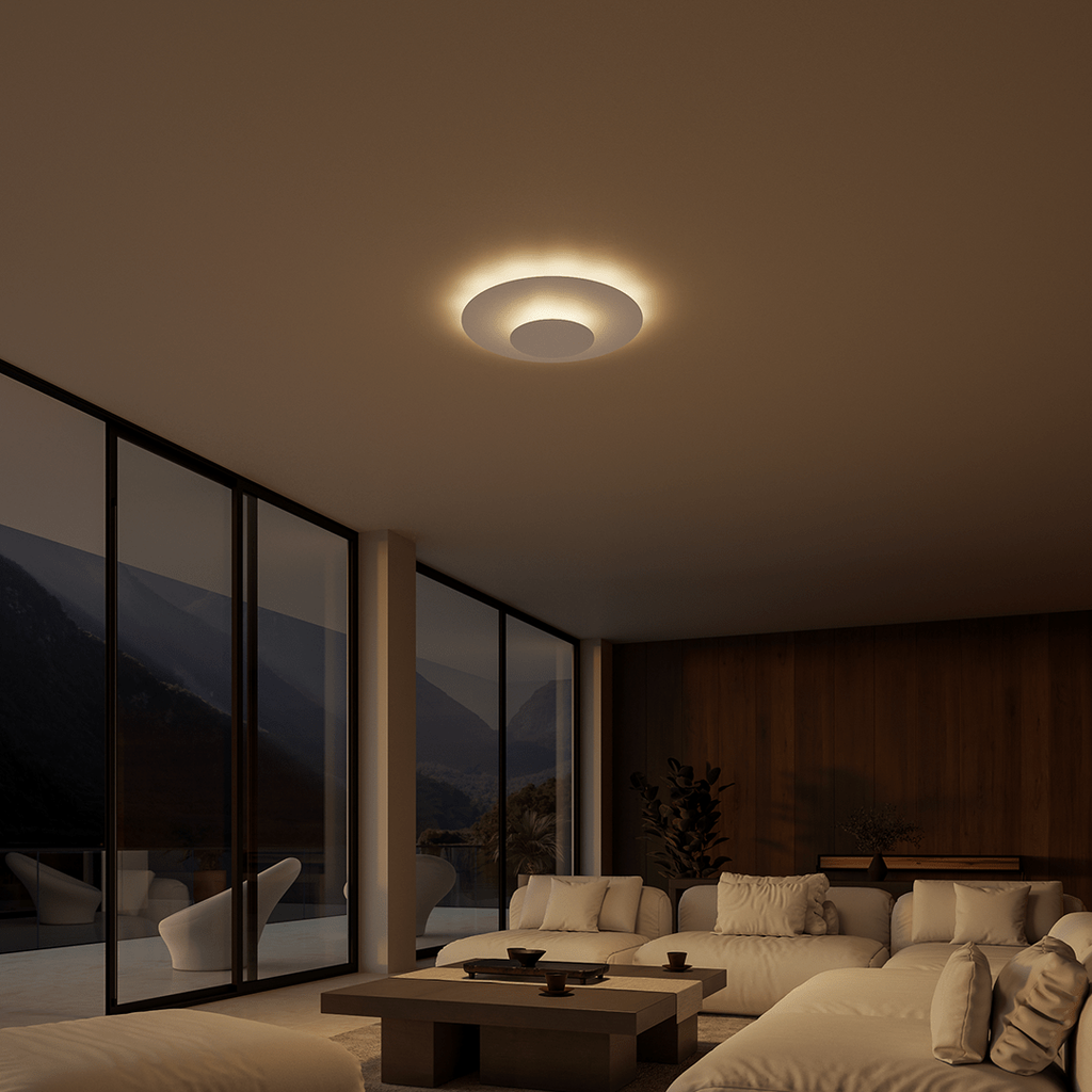 Innfelt LED-taklampe | Moderne rundt slankt panel