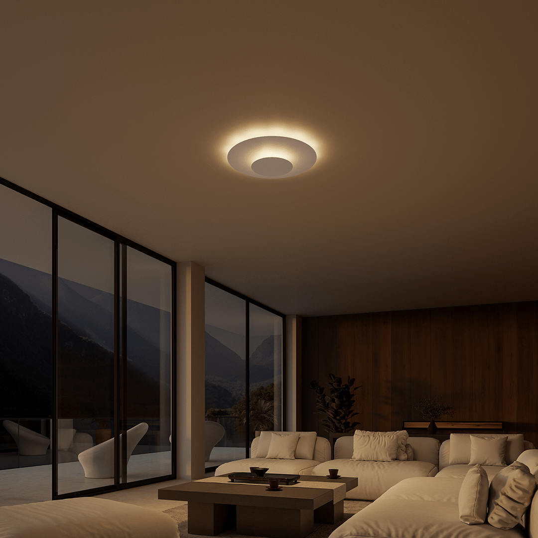 Innfelt LED-taklampe | Moderne rundt slankt panel