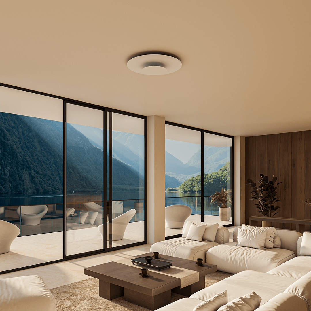 Innfelt LED-taklampe | Moderne rundt slankt panel