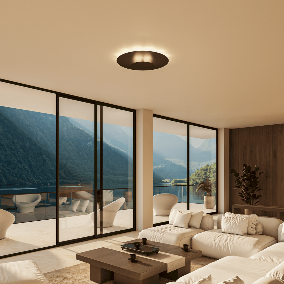 Innfelt LED-taklampe | Moderne rundt slankt panel