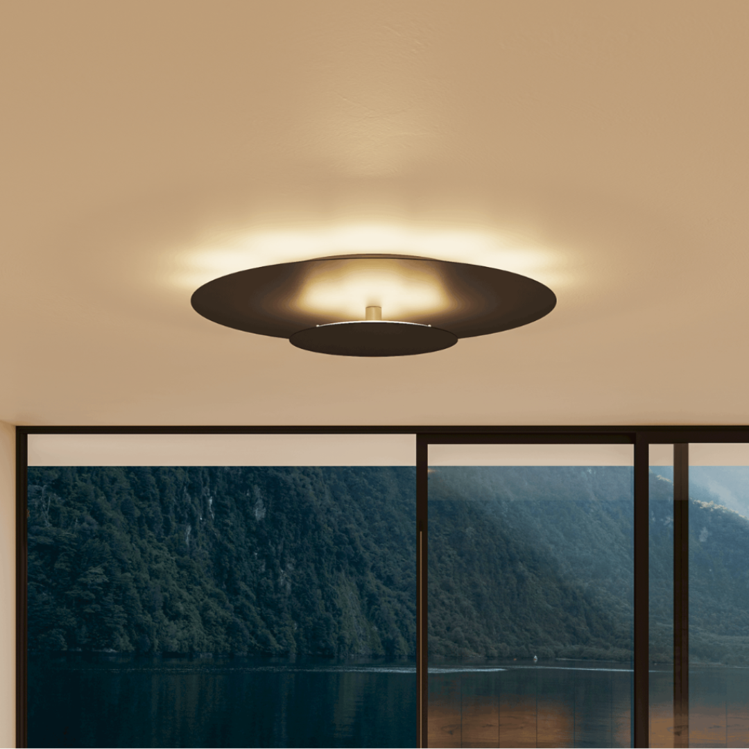 Innfelt LED-taklampe | Moderne rundt slankt panel