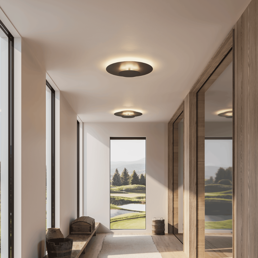 Innfelt LED-taklampe | Moderne rundt slankt panel