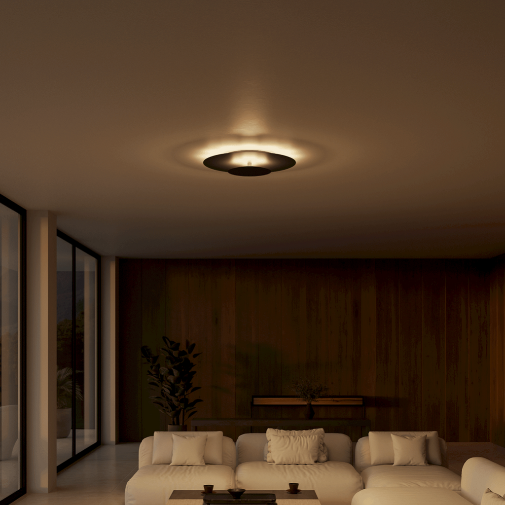 Innfelt LED-taklampe | Moderne rundt slankt panel