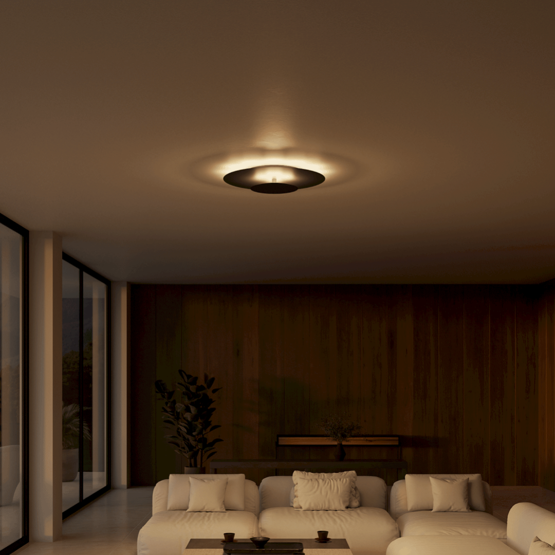 Innfelt LED-taklampe | Moderne rundt slankt panel