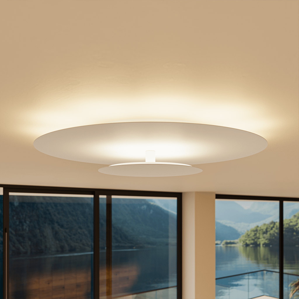 Innfelt LED-taklampe | Moderne rundt slankt panel