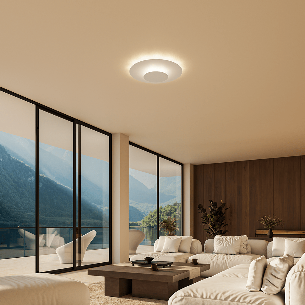 Innfelt LED-taklampe | Moderne rundt slankt panel