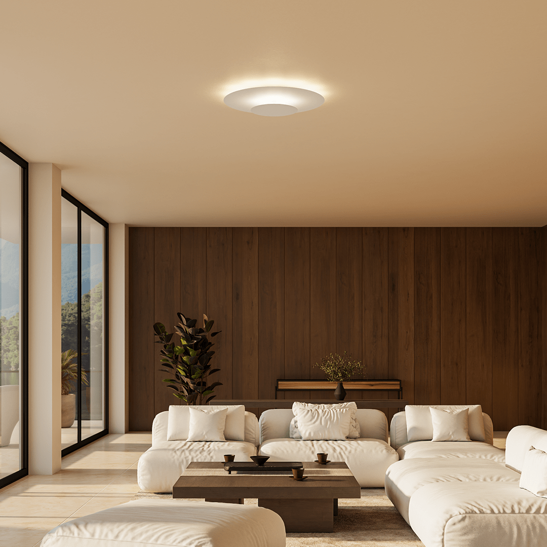 Innfelt LED-taklampe | Moderne rundt slankt panel
