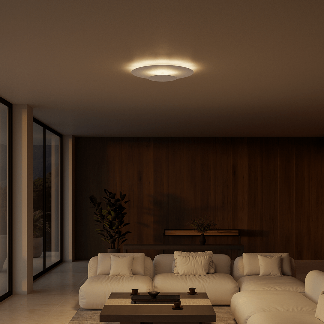 Innfelt LED-taklampe | Moderne rundt slankt panel
