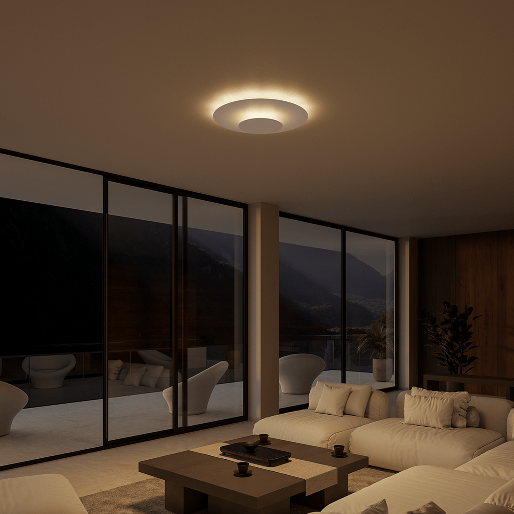 Innfelt LED-taklampe | Moderne rundt slankt panel