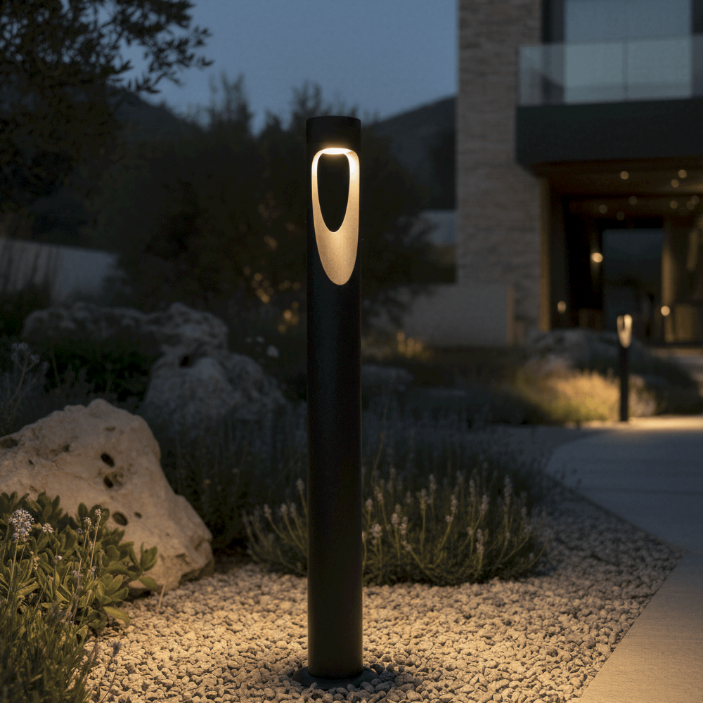 Outdoor floor lamp | Weatherproof LED with high round base