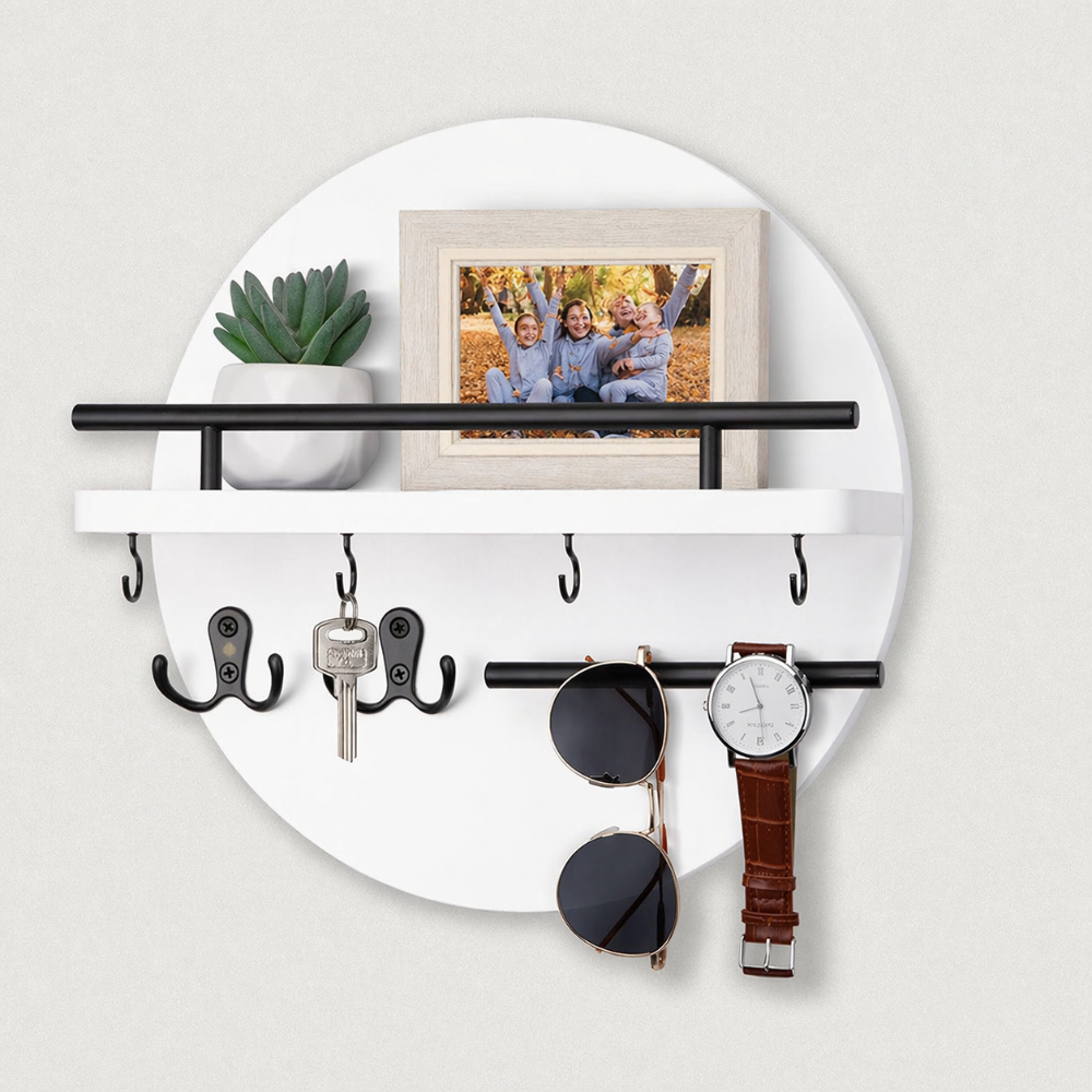 Round Wooden Key Holder | Stylish and Eco-Friendly Wall Organizer